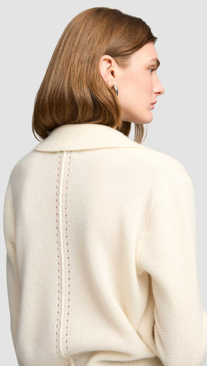 Polo Sweater in Wool Cashmere | Cream