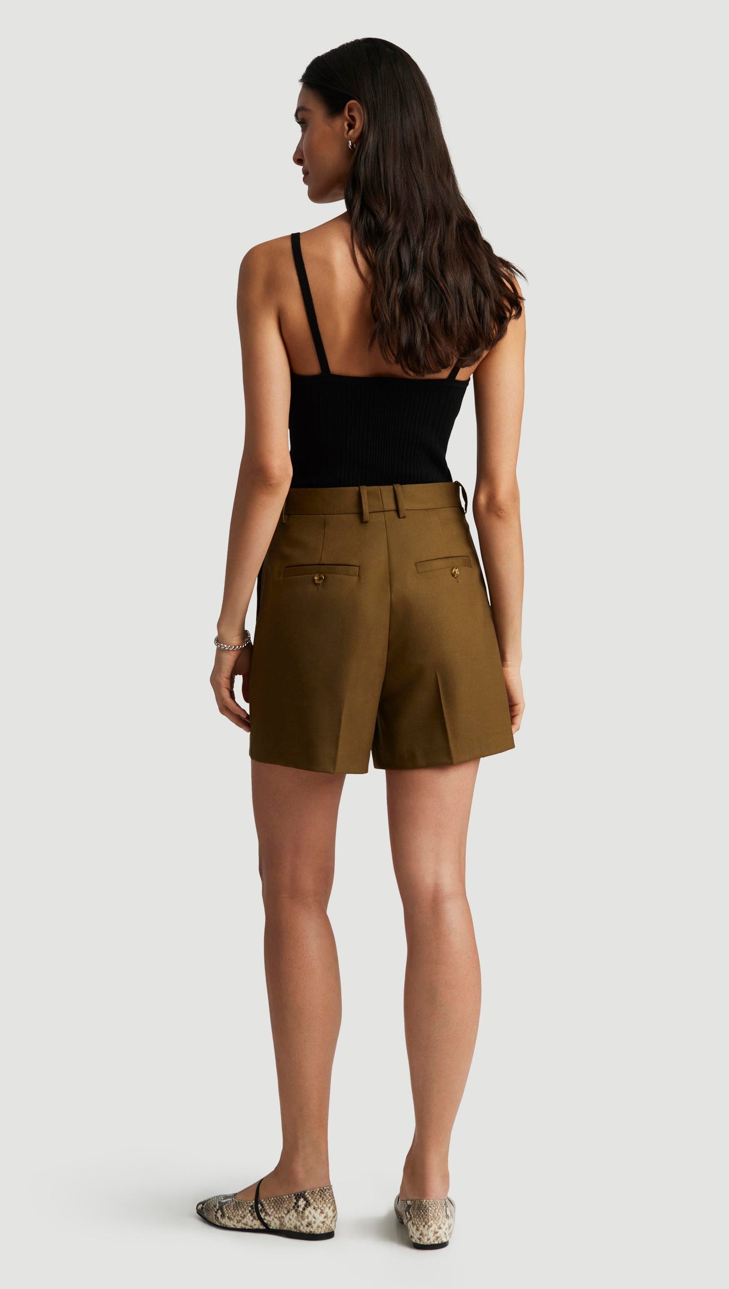 Wooster Short in Seasonless Wool | Mushroom