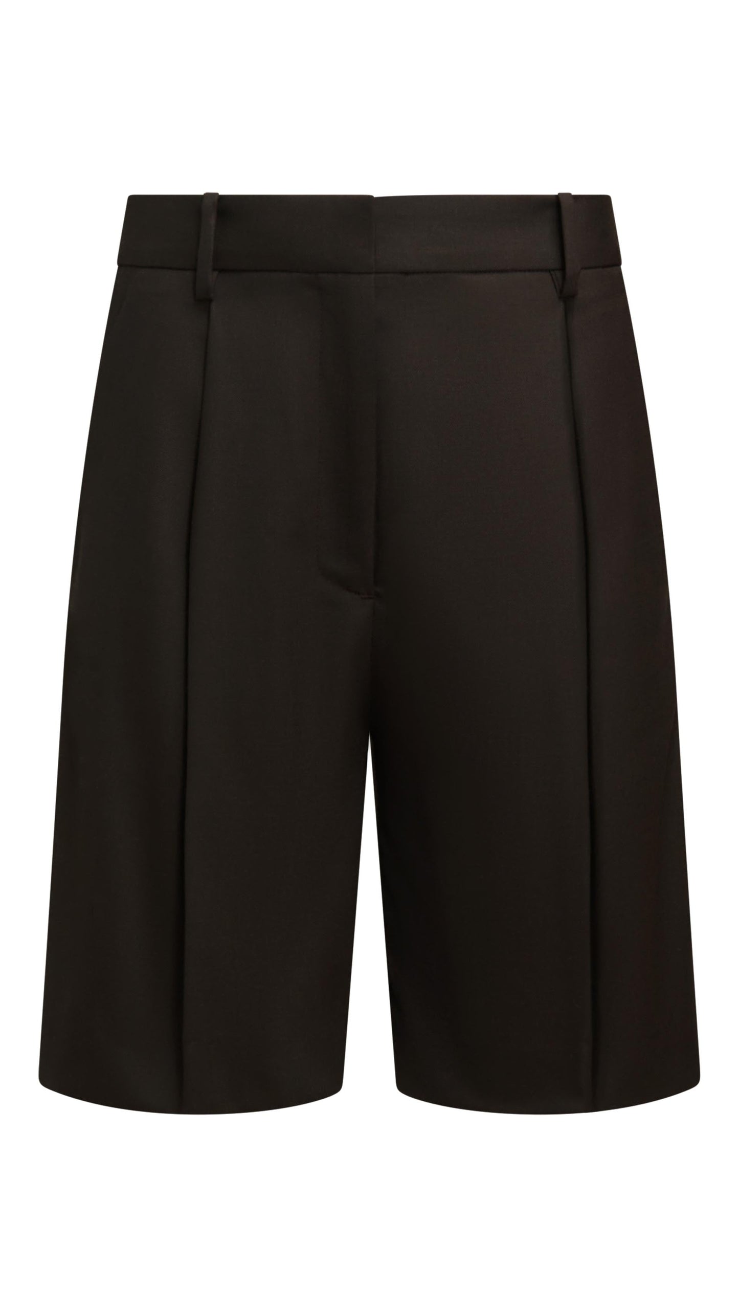 Pleated Shorts in Seasonless Wool | Smoke