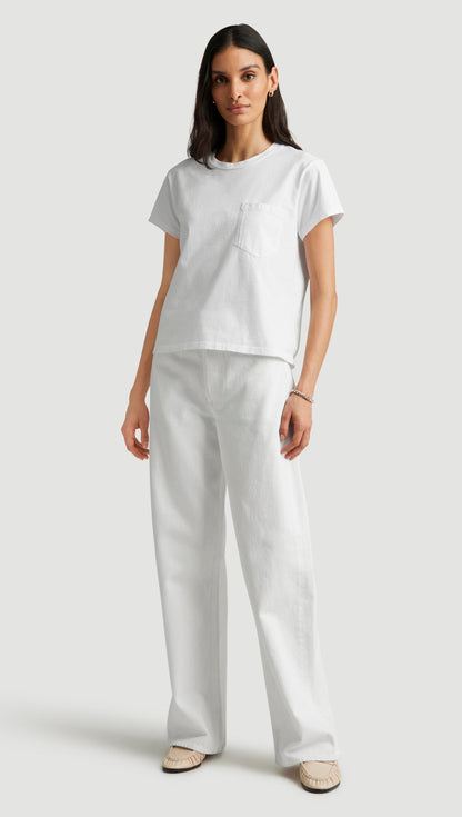 Maybelle Pocket Tee in Cotton | White