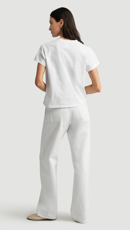 Maybelle Pocket Tee in Cotton | White