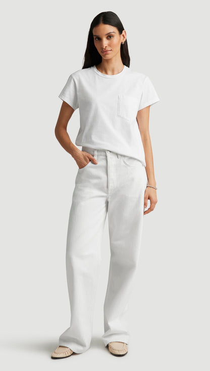 Maybelle Pocket Tee in Cotton | White