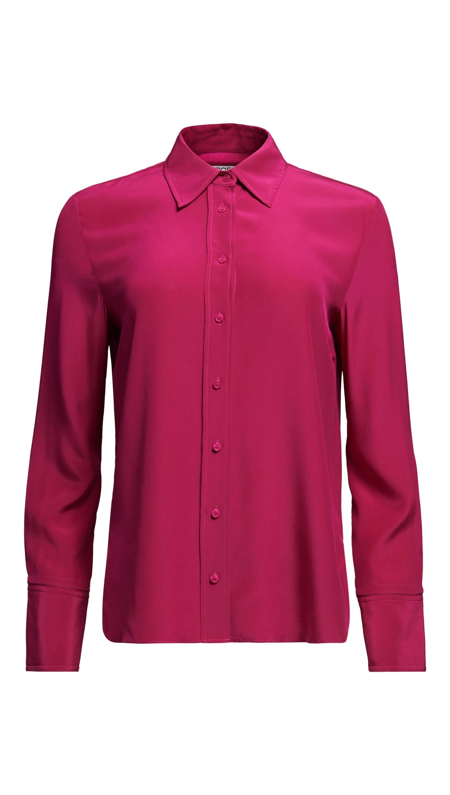 Slim Blouse in Silk Charmeuse | Fuchsia