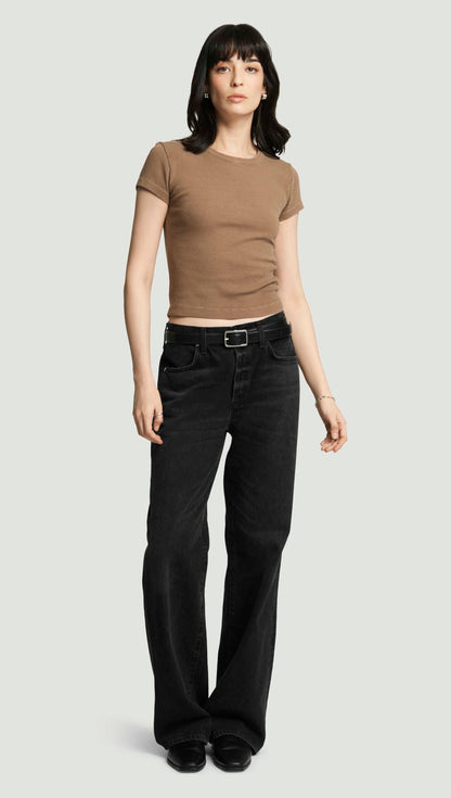 Nello Tee in Rib Knit | Cocoa