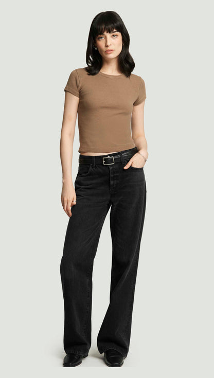 Nello Tee in Rib Knit | Cocoa