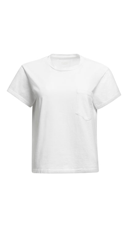 Maybelle Pocket Tee in Cotton | White