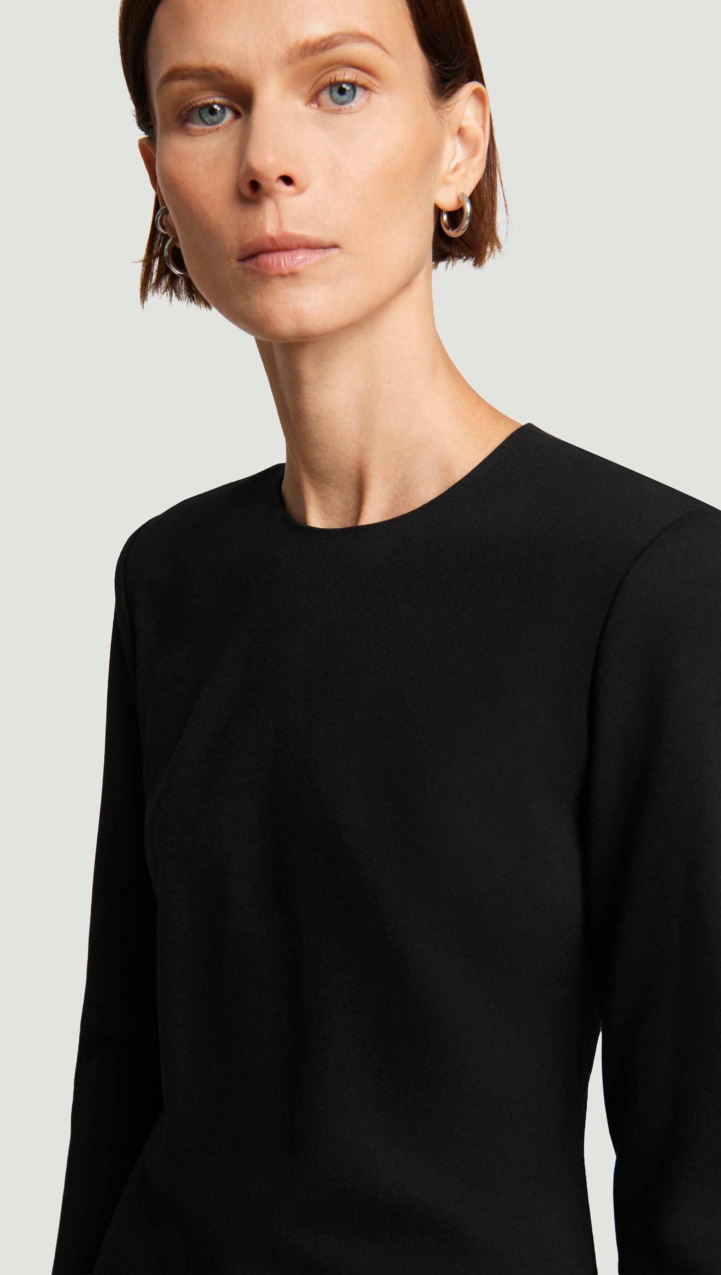 Crewneck Dress in Wool Jersey | Black