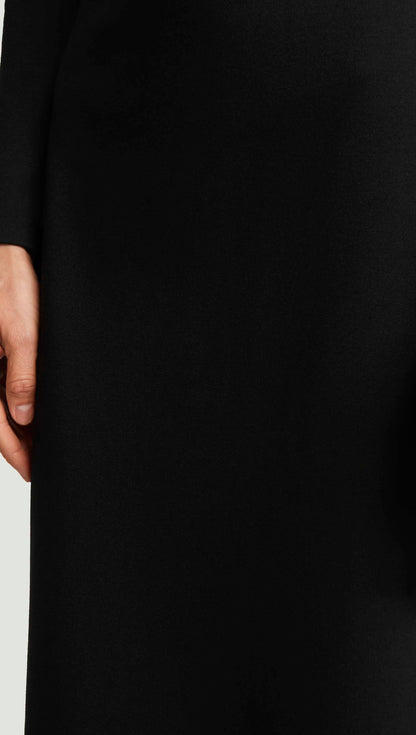 Crewneck Dress in Wool Jersey | Black