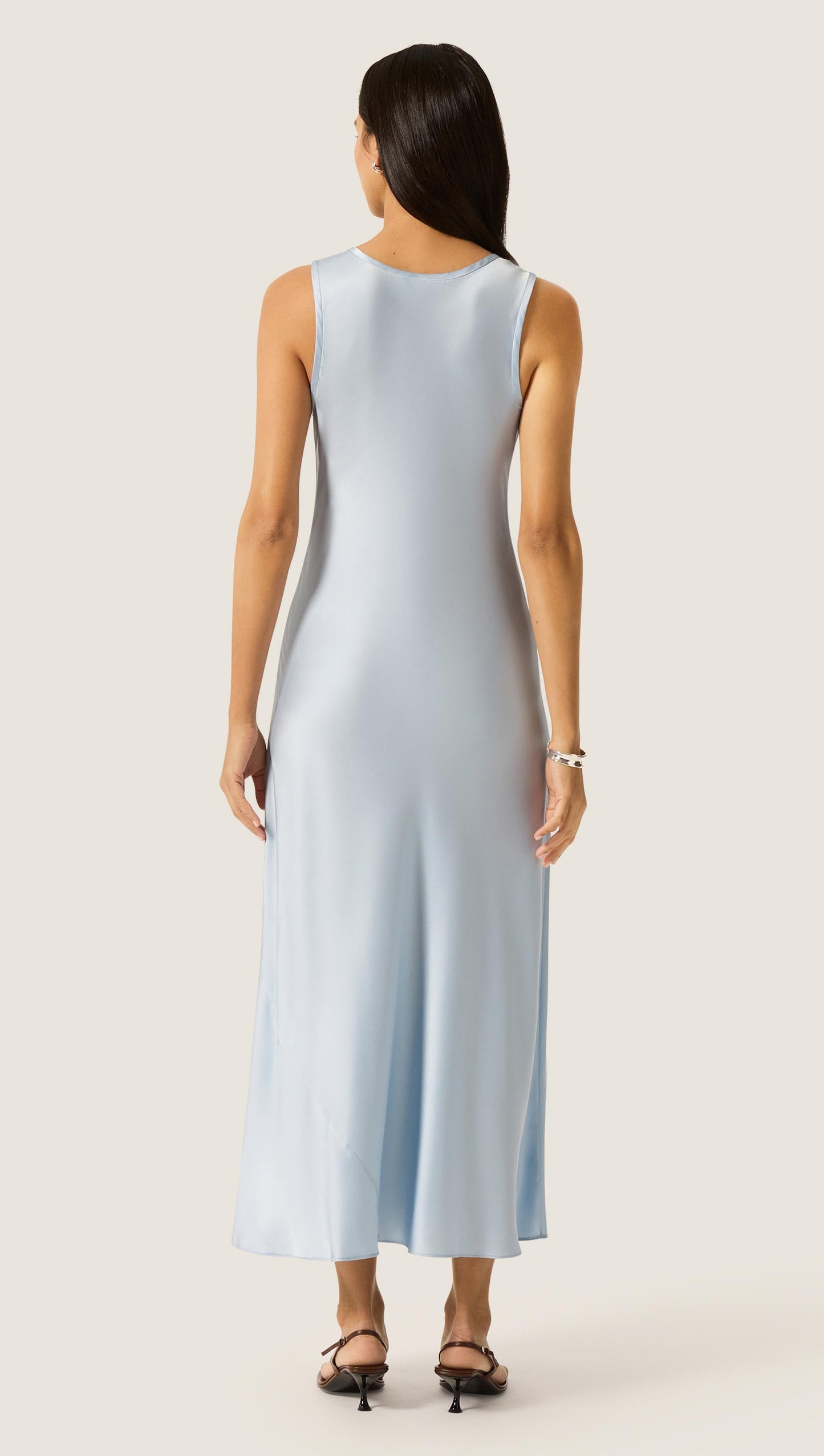 Tank Dress in Silk Charmeuse | Maya Blue