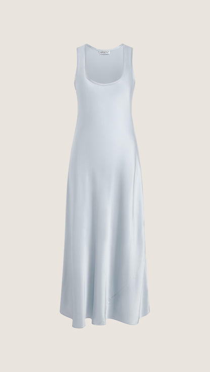 Tank Dress in Silk Charmeuse | Maya Blue