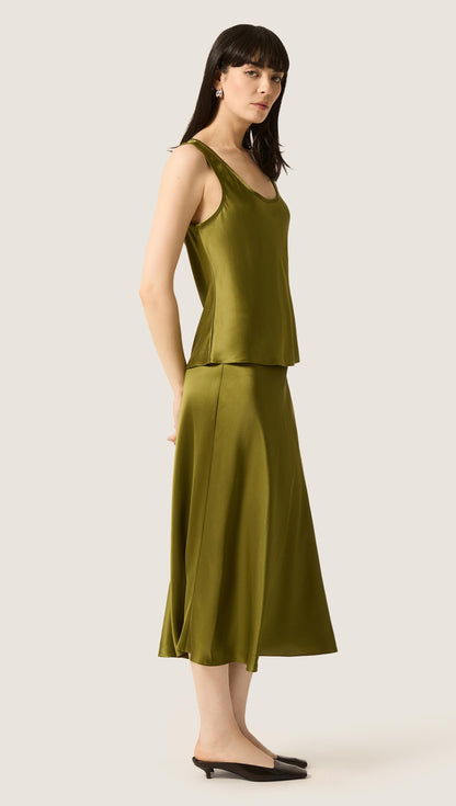 Tank in Silk Charmeuse | Pickle