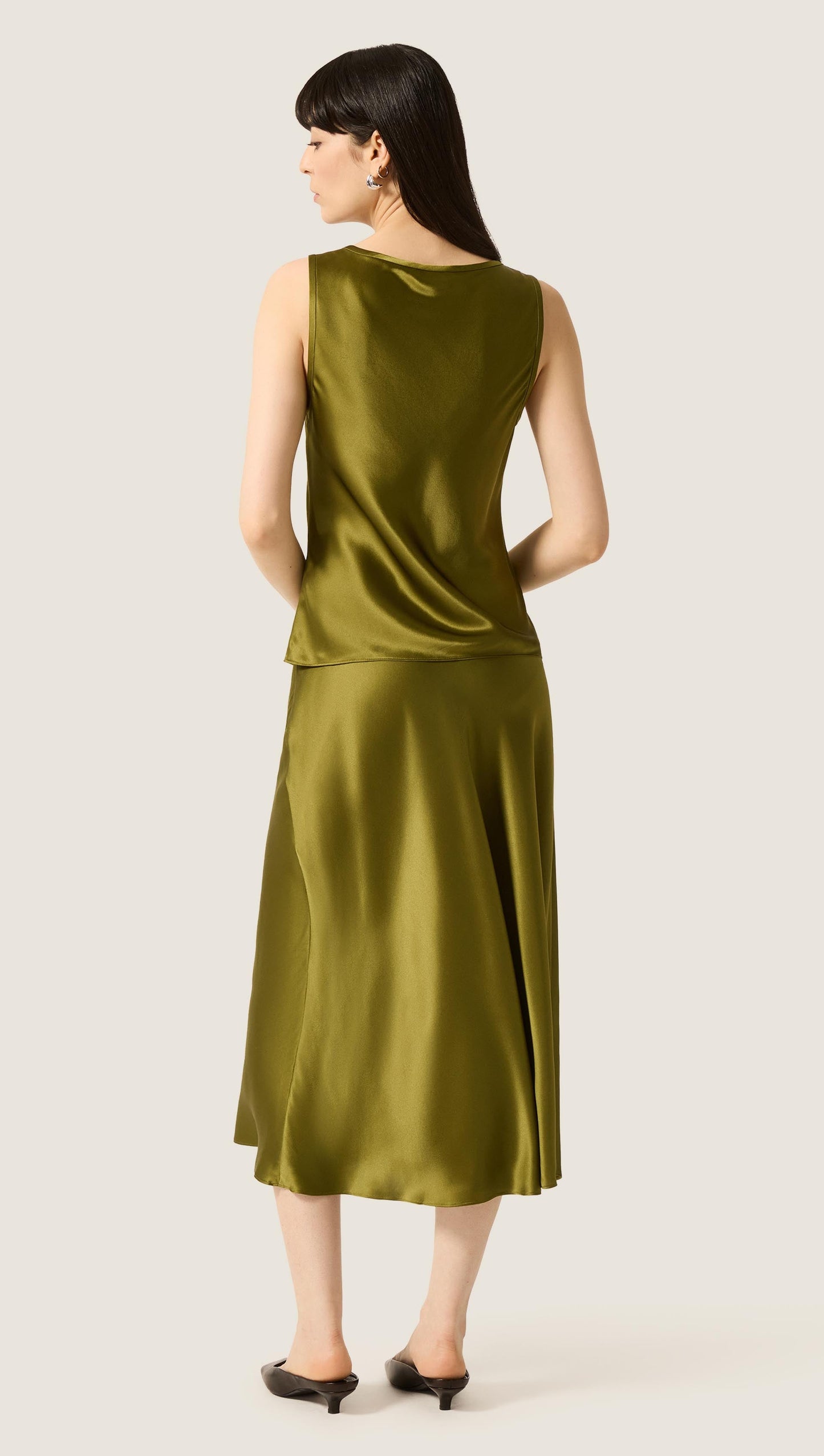 Tank in Silk Charmeuse | Pickle