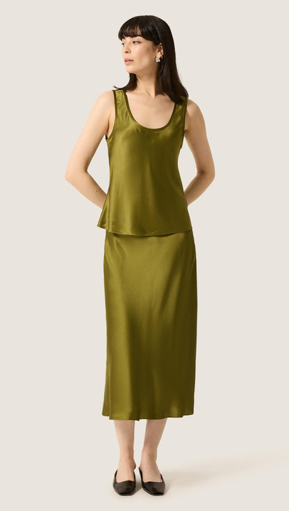 Tank in Silk Charmeuse | Pickle