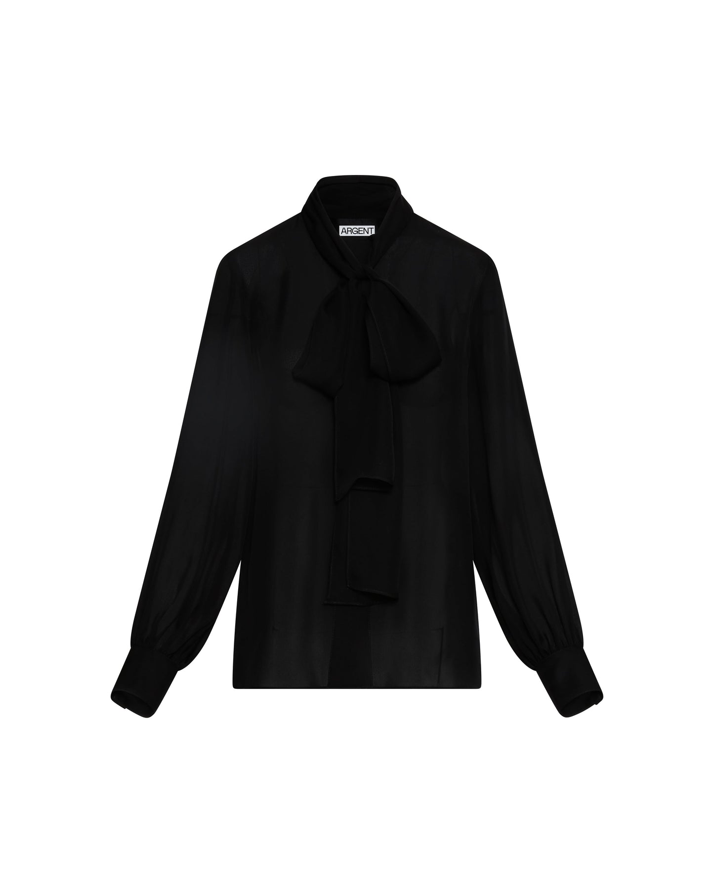 Bow Blouse in Double Georgette | Black