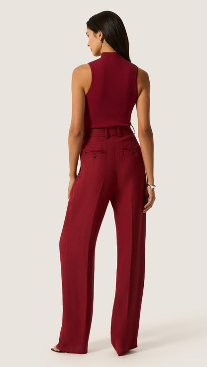 Mock Neck Bodysuit in Viscose | Maroon