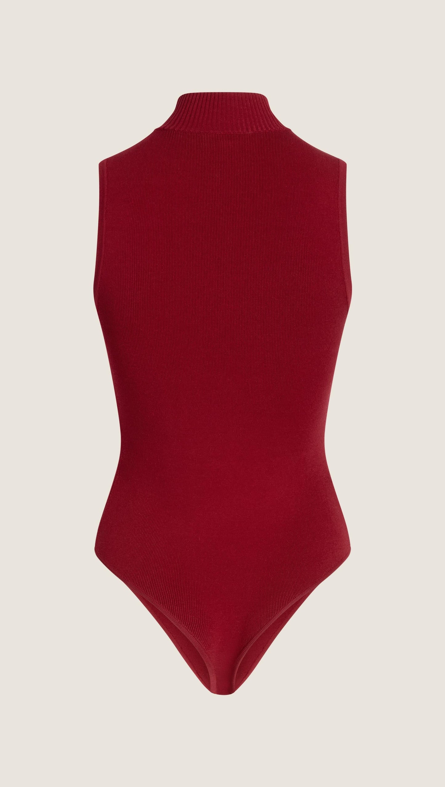 Mock Neck Bodysuit in Viscose | Maroon