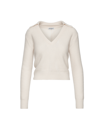Polo Sweater in Wool Cashmere | Cream